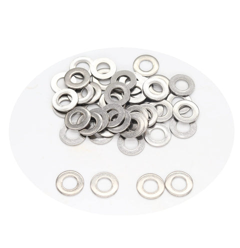 Flat washers, stainless steel 304, 3/16 in ID x 1/2 in OD, 1.0 thickness, plain finish, 100 pcs