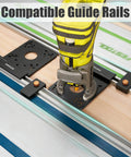 Universal Aluminum Router Guide Rail Adapter Compatible With Makita Festool Track Saw Rails on guide rails with router setup.