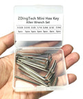 21 Piece Pocket Sized Hex Key Set With Rust Resistant Black Oxide Finish Micro Allen Wrenches In 0.028 0.035 0.05 One Sixteenth Inches