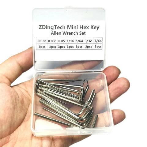 21 Piece Pocket Sized Hex Key Set With Rust Resistant Black Oxide Finish Micro Allen Wrenches In 0.028 0.035 0.05 One Sixteenth Inches