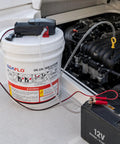 12V Portable Oil Change System For Boats And RVs, High Flow Oil Evacuator Pump With 1.5 GPM, connected to boat engine,