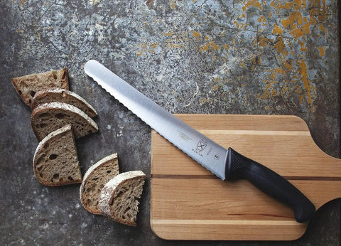 10 Inch Bread Knife With Japanese High Carbon Steel Rock Solid Handle Cuts Crusty Loaves Like Butter Wide Serrated Saw Blade For Fresh Baguettes And Artisan Rolls Built Tough For Everyday Kitchen Duties
