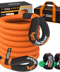 Kinetic Recovery Rope 1.26 Inch By 30 Ft Heavy Duty Offroad Snatch Strap Kit with box and bag, 2 soft shackles, 55000 lb capacity