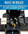 One Step Fiber Optic Cleaver With Auto Rotating Blade For Precise Cleaves And Scrap Collection tool with built-in ruler