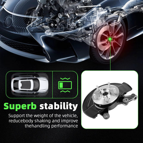 Diagram showing Front Right Steering Knuckle And Wheel Bearing Hub Assembly For CRV 2007 2008 2009 2.4L Direct Fit Replaces 45255STKA00 44600SJKJ00 Right Passenger Side Durable Auto Part For Smooth Braking And Easy Turning