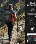 Person hiking with 100 Percent Waterproof Roll Top Dry Bag Backpack With Front Splash Proof Pocket, Lightweight Floating 35L Pack