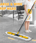 Heavy Hitter 24 Inch Commercial Dust Mop With Two Premium Microfiber Pads, 60-inch handle, large mop head for efficient cleaning.