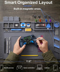 Top Tier Heat Resistant Silicone Soldering Mat With Magnetic Screw Retainer Tray for electronics repair, 17.7x11.8 inches.