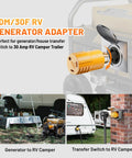 Road Trip Ready NEMA L14-30P To 14-50R And Tt-30R Rv Generator Adapter Kit with 30 Amp Twist Lock connector for RV camping.