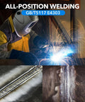Person using One Eighth Inch Carbon Steel Welding Rod Electrodes For Stick Welding All Position Arc Welding J422 Grade