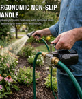 Person using Workhorse 0.1 HP 115V Water Transfer Pump with 6-Foot Hose Kit for garden watering