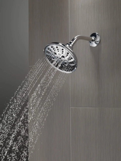 5-Setting H2OKinetic Trad Raincan Shower Head In Matte Black With Easy Touch Clean Spray Holes, Quick Install And Versatile Modes