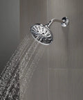 5-Setting H2OKinetic Trad Raincan Shower Head In Matte Black With Easy Touch Clean Spray Holes, Quick Install And Versatile Modes