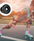 5 Piece Roller Skate Toe Stop Set With 1 Pair Of Toe Stops For Quad Skates Rubber Brake includes close-up of black toe stop