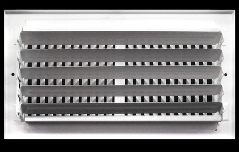 20 Inch By 6 Inch 2 Way Vertical Air Supply Grille Vent Cover Diffuser With Flat Stamped Face White Finish Heavy Duty Steel Build