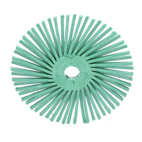 Radial Bristle Disc For Metal Finishing, 3 Inch Diameter, 3/8 Inch Shank, Ceramic Abrasive Grain, Aggressive Deburring, Blending, Finishing, And Coating Removal, Flexible Abrasive Tool, Pack Of 10