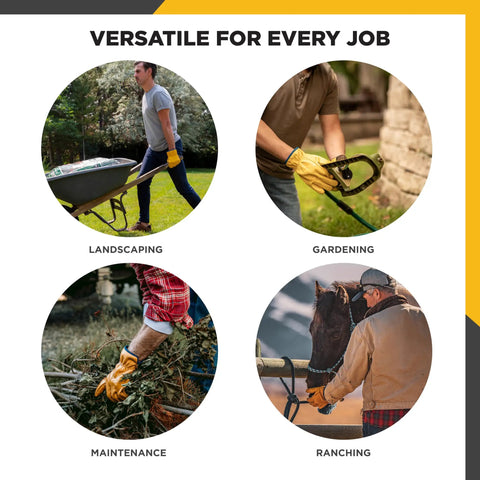 Versatile tasks wearing Mens Slip On HydraHyde Leather Work Gloves Water Resistant Breathable Heavy Duty Hand Protection