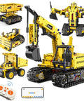 5 In 1 STEM Building Kit With Remote Control Excavator 555-Piece Engineering Toy For Kids Ages 6 To 14 DIY Robotics And Science Gift