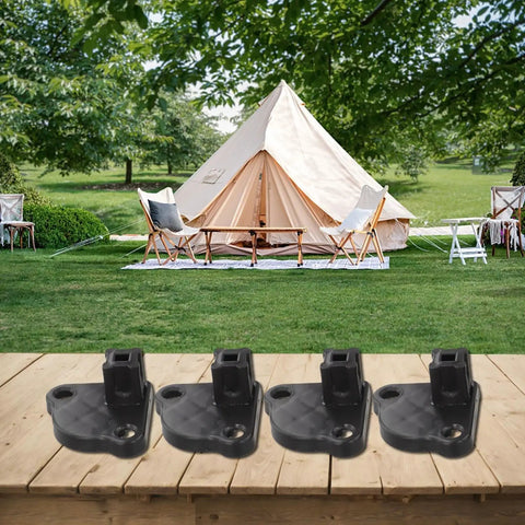 4Pcs Gazebo Foot Brackets 21x21mm Inner Size For Pop Up Tents And Canopies, Square Tube Legs Stabilizers And Roof Centre Bracket, Indoor Outdoor Base Support Replacement Parts