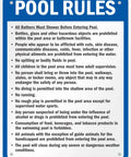 Pool Rules Sign 24 X 18 Inch Must Shower No Spitting No Diving No Running Aluminum Exterior Sign 80 Mil Laminated