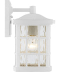 Stonington Outdoor Wall Lantern 13 Inch 1 Light Matte White Vintage Sconce With Old School Cottage Vibe And Clear Water Glass