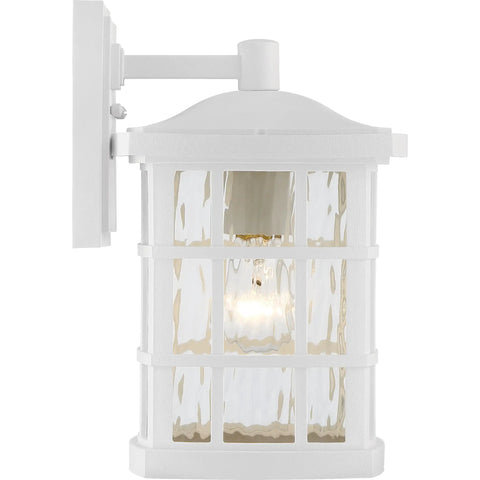 Stonington Outdoor Wall Lantern 13 Inch 1 Light Matte White Vintage Sconce With Old School Cottage Vibe And Clear Water Glass