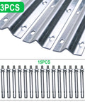 12 Foot Galvanized Inverted V Track Kit With Three 4 Foot Tracks And Mounting Hardware Heavy Duty Steel Rail For Sliding Driveway Gates Barn Doors And Outdoor Applications Smooth Quiet Operation And Rust Resistant shown with metal bolts.