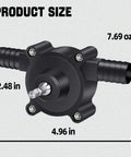 Badass Mini Drill Pump Adapter Hella Fast Fluid Transfer For Water Diesel Motor Oil Suction Extraction Tool size 2.48 in height 4.96 in length.