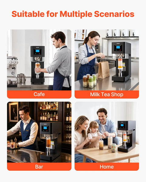 Commercial Auto Can Sealer Machine With One Touch Operation Works Like A Charm To Secure Aluminum Cans Airtight Lock In Crisp Taste And Keep Drinks Ice Cold Solid Heavy Duty Workhorse Unit in cafe, bar, milk tea shop, and home.