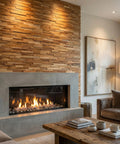 EZ-Wall 3D Teak Mosaic Tiles Mesh-Backed Wall Panels Natural Finish DIY Install Set Of 10 Tiles Each 21.5 X 8.25 Inches living room