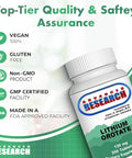 Dr Hans Nieper Lithium Orotate 5mg, 200 Count, Lab Tested, Non-GMO, Gluten Free, Vegan Friendly product label and certifications