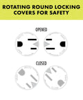 Rotating locking covers for Reptile Habitat Lighting And Terrarium Power Center with Digital 24 Seven Timer