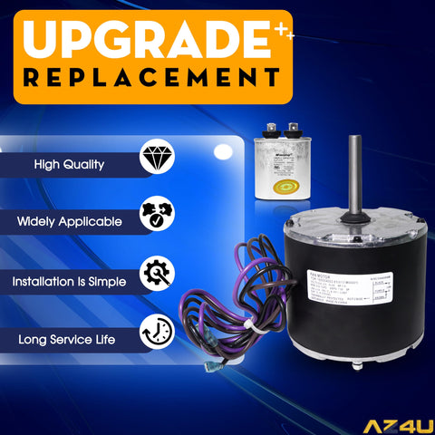 Condenser Fan Motor Replacement 1/4 HP 208-230V 1Ph 830 RPM 1 Speed Direct Fit Easy Install For Amana, Janitrol, And Goodman HVAC Units