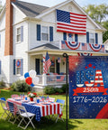 250 Anniversary USA Garden Flag Double Sided Waterproof 12x18 Inch Patriotic Yard Sign Commemorating 1776 2026 With HD Printing outdoors