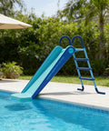 Foldable Pool Water Slide For Backyards And Indoors, Portable Summer Fun With Durable Plastic Build, Easy Setup Universal Ladder, Safe