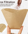 Real Deal Unbleached Number Four Cone Coffee Filters Pack Of One Hundred For Eight To Twelve Cup Drip Makers and Ninja Machines Delivers That Smooth Sippin Every Single Day You Hit The Coffee Maker, brown cone filter displaying fine filtration features.
