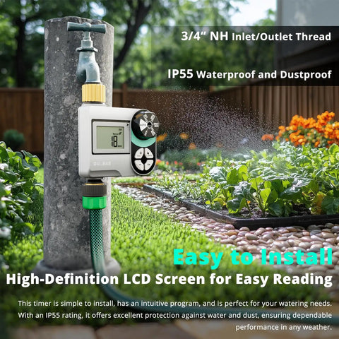 Programmable Sprinkler Timer With Brass Inlet And Outlet For Garden Hose Rain Delay Automatic And Manual Watering System Digital Drip Irrigation Timer For Yard And Lawn No Fuss Setup