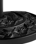 Detailed close-up of Heavy Duty Half Round Umbrella Base Stand For Patio Umbrellas Resin Outdoor All Weather with floral design.