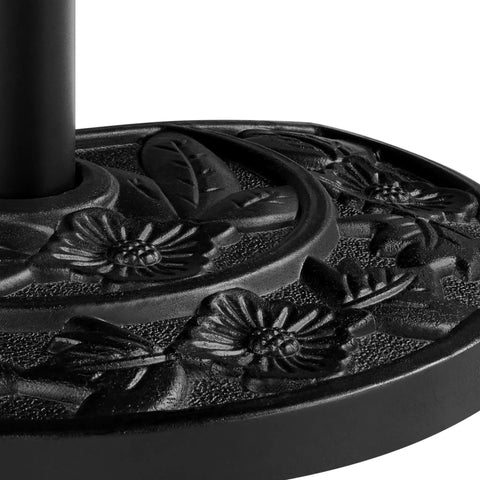 Detailed close-up of Heavy Duty Half Round Umbrella Base Stand For Patio Umbrellas Resin Outdoor All Weather with floral design.