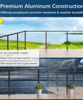 Heavy Duty 10 Ft Black Aluminum Handrails 4 Pack Slick Rectangular Flat Top Rails For Deck Stairs And Cable Railing Systems Weatherproof, showcasing weather resistance and durability.