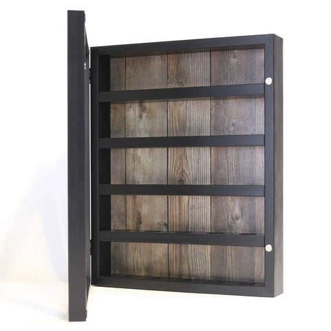 Open 11x14 Golf Ball Display Case Shadow Box Frame In Black Holds 25 Logo Balls With Hinged Magnetic Glass Front Wall Mount Or Desktop Stand