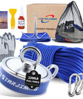 Heavy-Duty Double-Side Magnetic Fishing Kit With 2200 Lb Pull Power, 66 Ft Rope, 3.85 Inch Magnet, Accessories For Treasure Hunting
