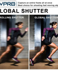 Comparison of rolling shutter vs global shutter capturing a runner, demonstrating motion clarity with global shutter.