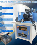 Heavy Duty Automatic Circular Saw Blade Sharpener And Round Grinding Machine, 220V Pro Grade Sharpening System With Bright Work Light, showing adjustable speed and effective illumination.