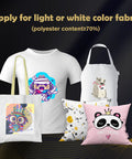 Budget Friendly Sublimation Paper 8.5x14 Inches, 200 Sheets with Silicone Paper used on light colored polyester fabric items.