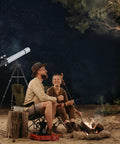 Couple camping with Beginner Friendly 80mm Refractor Telescope for Adults With 800mm Focal Length High Power Stargazing Kit