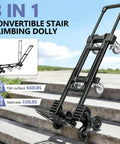 3 In 1 Convertible Stair Climbing Dolly For Home And Warehouse Use Heavy Duty Dolly Cart With 660 Lbs Capacity on stairs