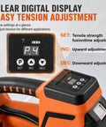 Heavy Duty Workhorse Electric Strapping Machine For Pallet Wrapping digital display showing tension settings and adjustment controls.