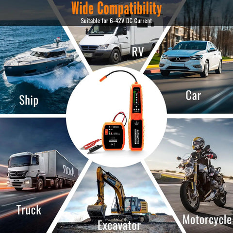 Go-To Automotive Wire Tracer And Electrical Tester Pro Kit For Quick Open And Short Finding, Circuit Breaker Tester, Fault Probe And Cable Tracker With Indicator Light DC 6 To 42V for car, truck, RV, ship and motorcycle