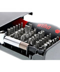 Bits Collector With Security Bits 39 Piece Set Built To Last With ClicFix Quick Release Bit Holder Premium CRM72 Tool Steel In A Tough Molded Storage Case Cap Labels For Easy Identification And Exact Fit To Reduce Cam Out showing open case with bits and holder